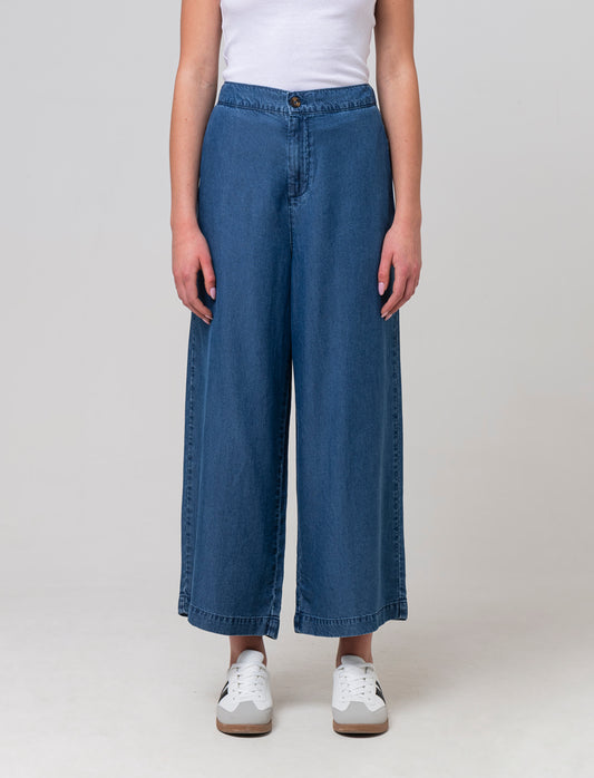 Pantalone gamba larga da donna - DENIM SCURO
