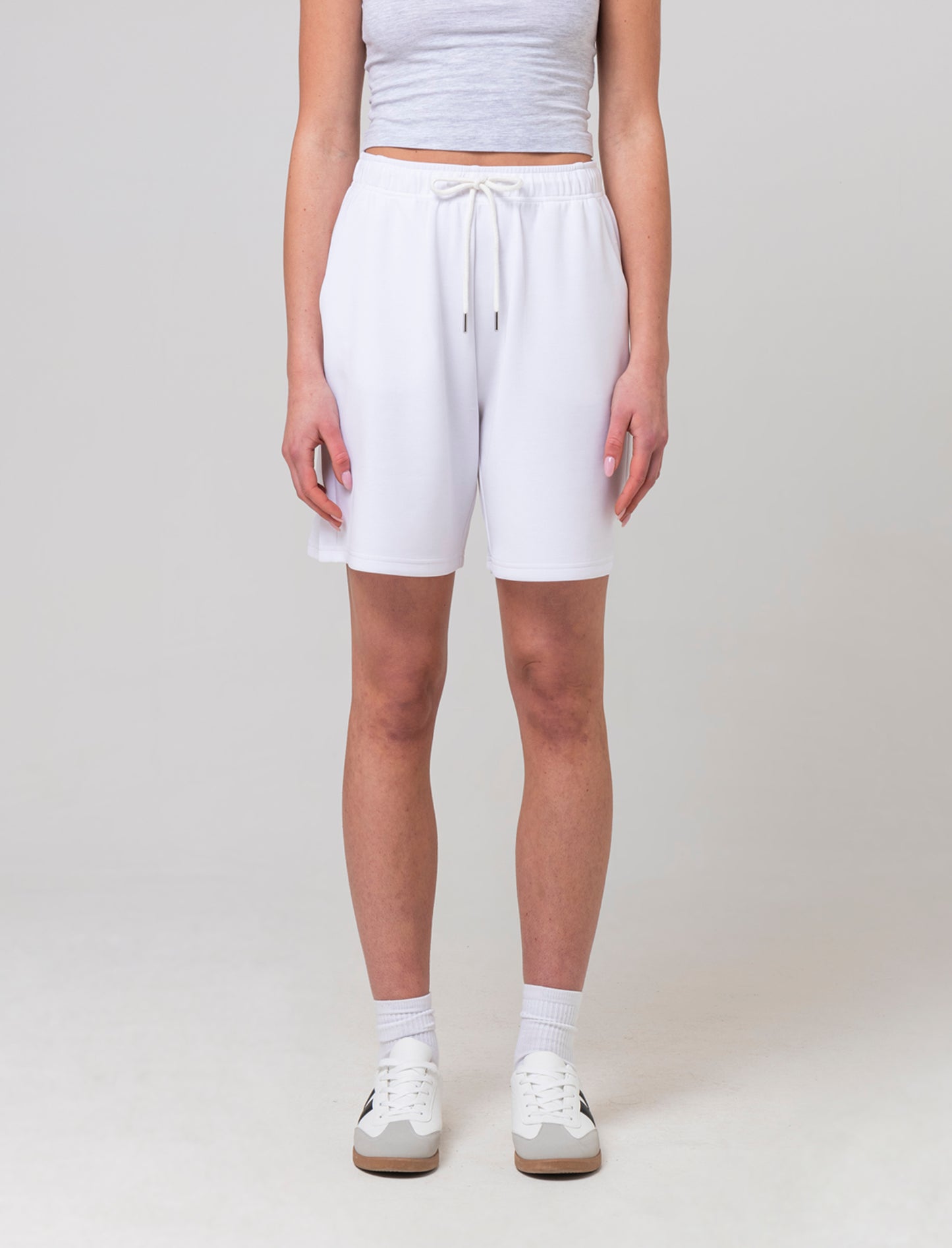 Bermuda con coulisse da donna - Bianco