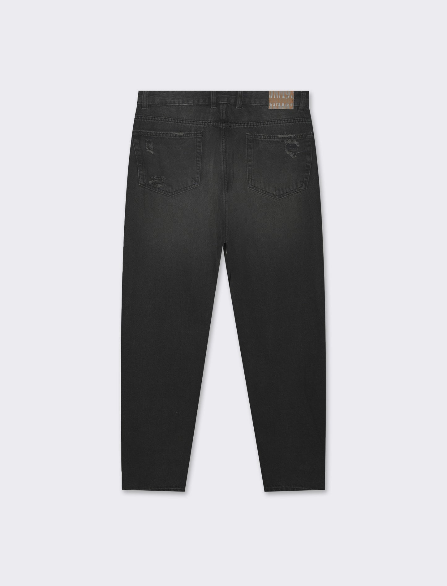 Jeans nero loose fit con strappi da uomo - Nero