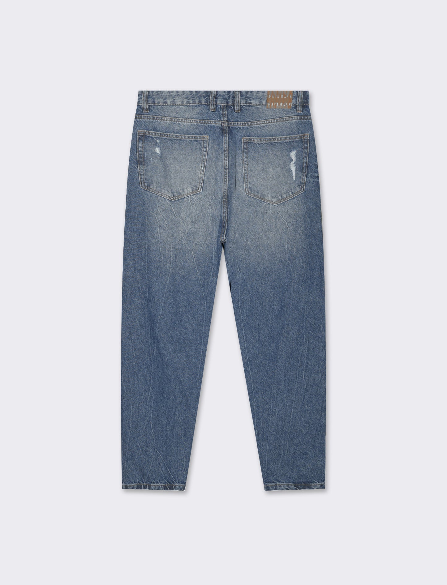 Jeans denim medio loose fit con strappi da uomo - Denim