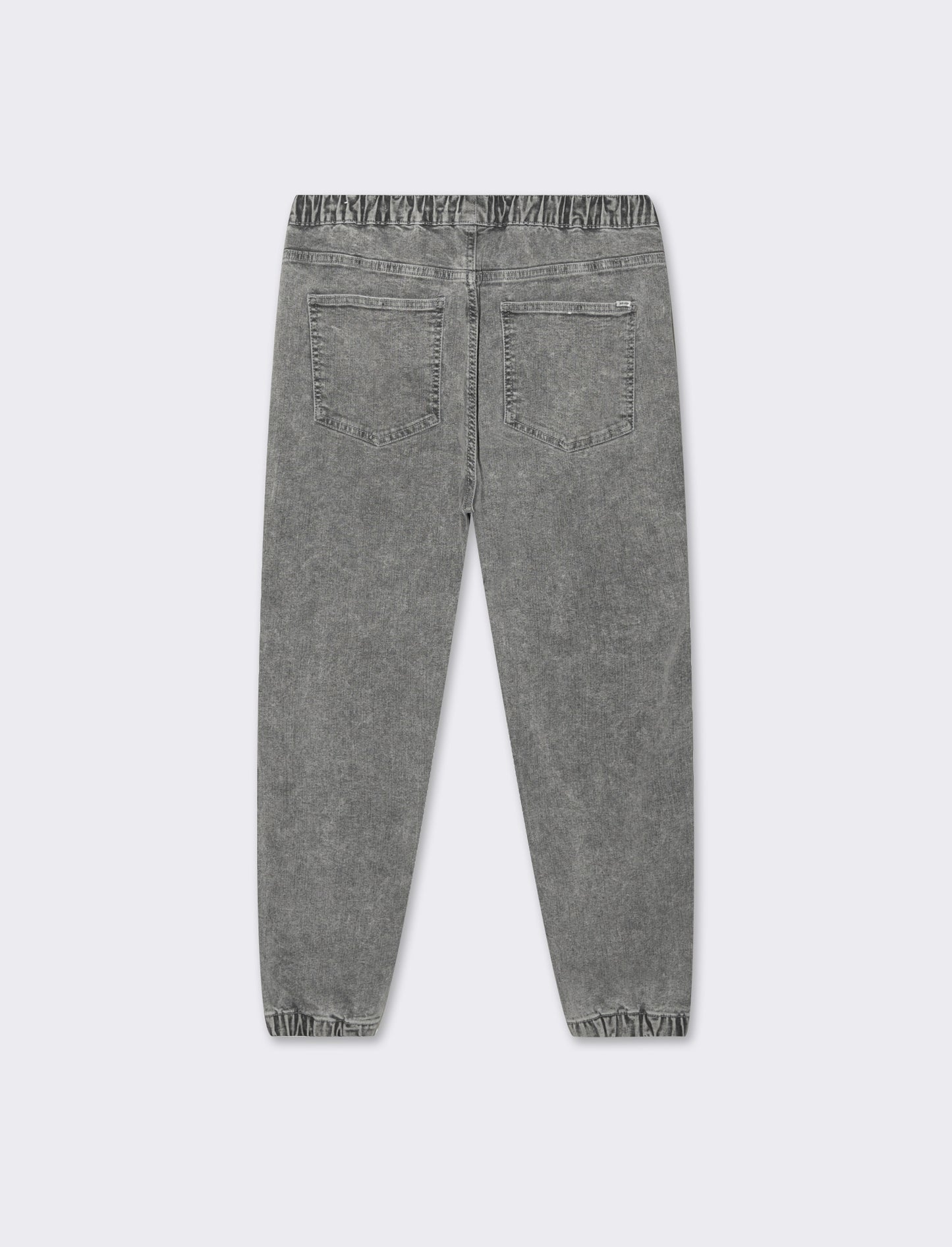 Jeans denim grigio con vita jogger e strappi da uomo - Grigio