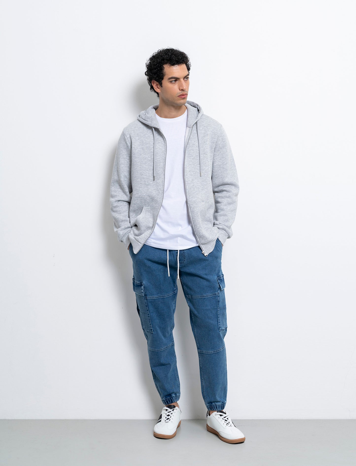 Jeans jogger cargo fit da uomo - Denim