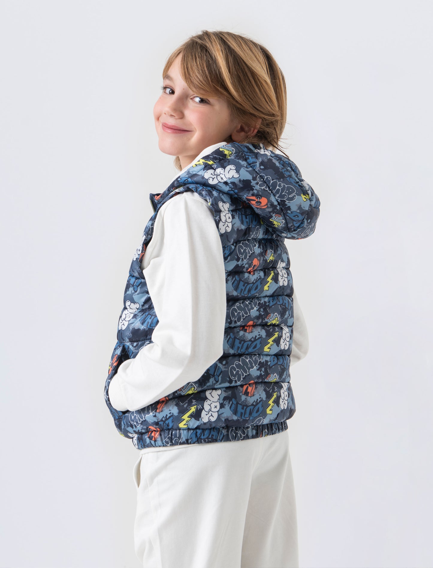 Gilet trapuntato leggero da bambino - Fantasia