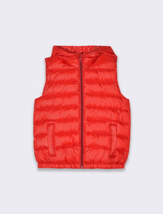 Gilet trapuntato leggero da bambino - Rosso