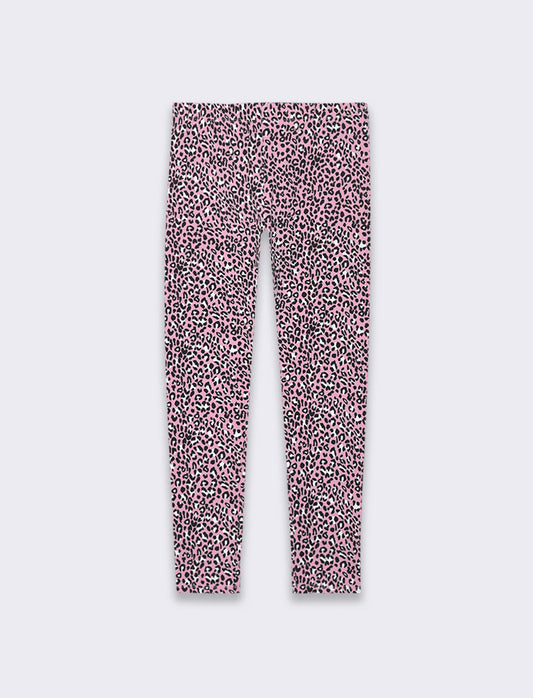 Leggings con stampa all over da bambina - Rosa