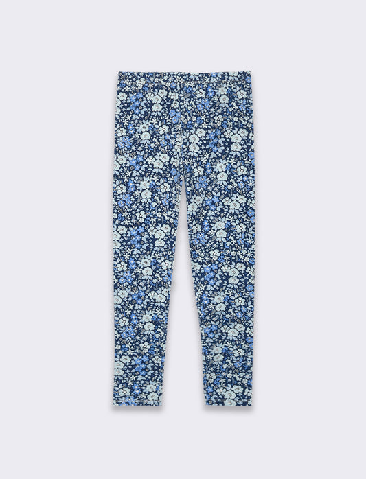 Leggings con stampa all over da bambina - Blu