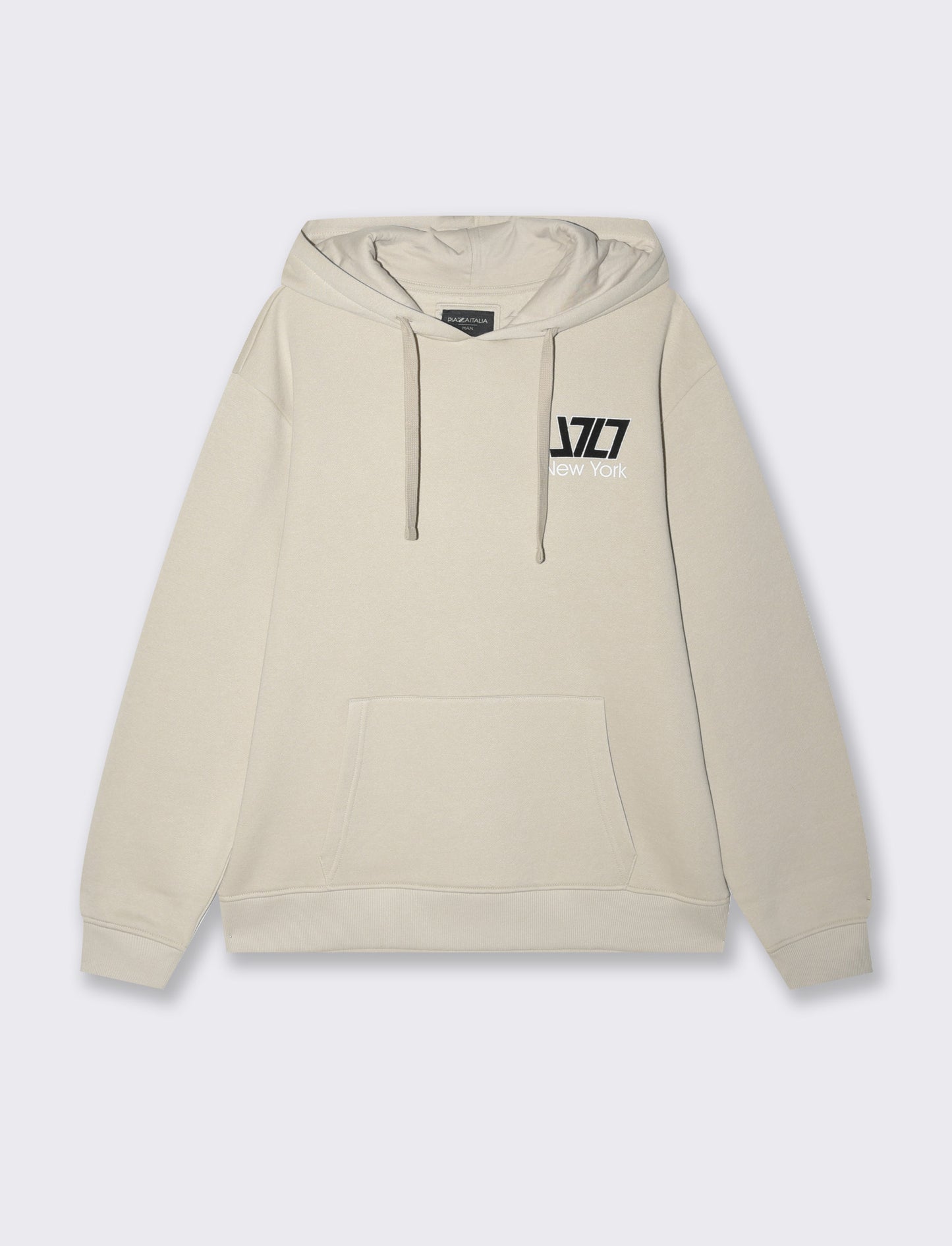 Felpa con stampe e cappuccio da uomo - Grigio ghiaccio