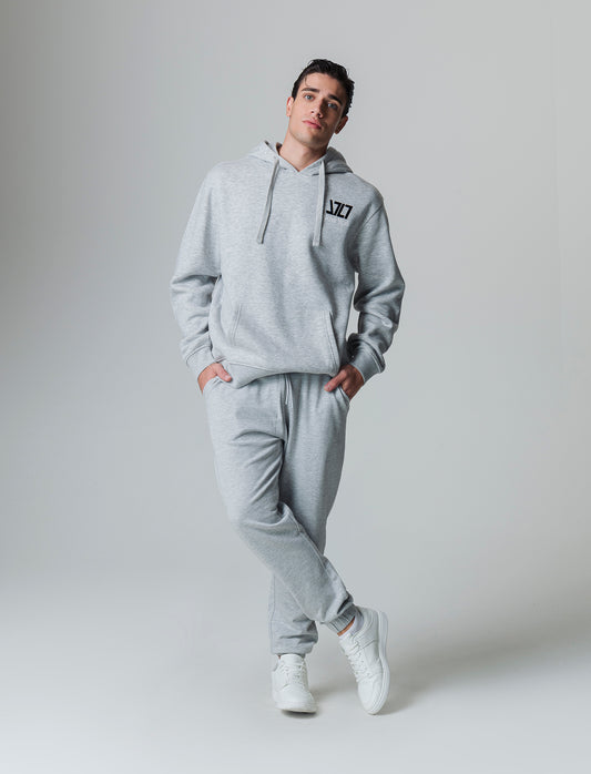 Felpa con stampe e cappuccio da uomo - Grigio mel.