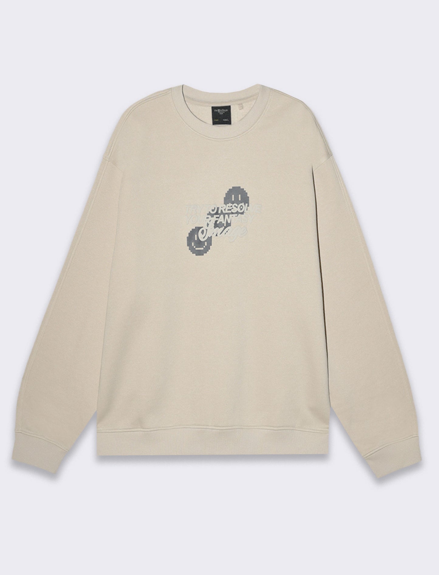 Man's boxy fit crewneck sweatshirt with prints - Grey