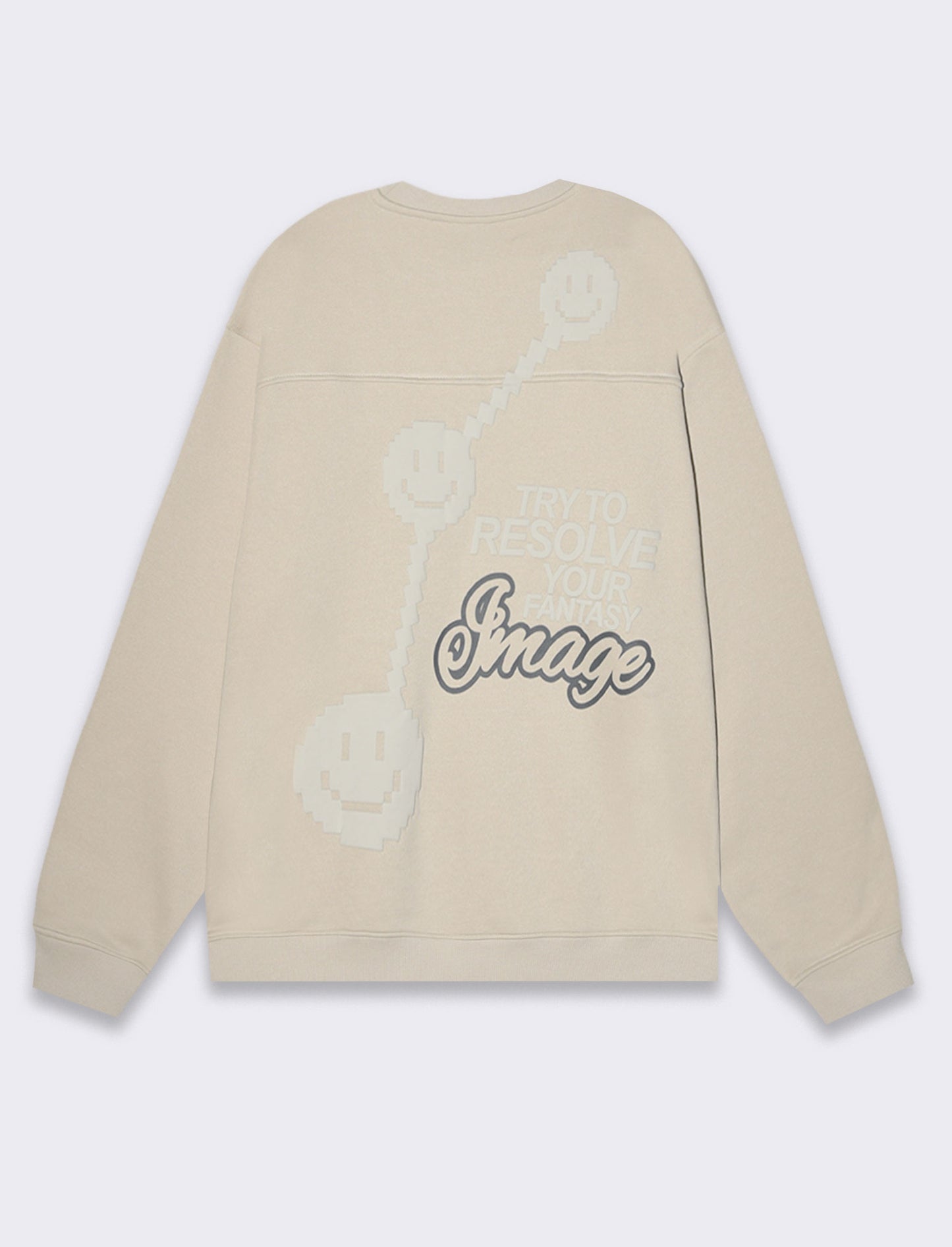 Man's boxy fit crewneck sweatshirt with prints - Grey