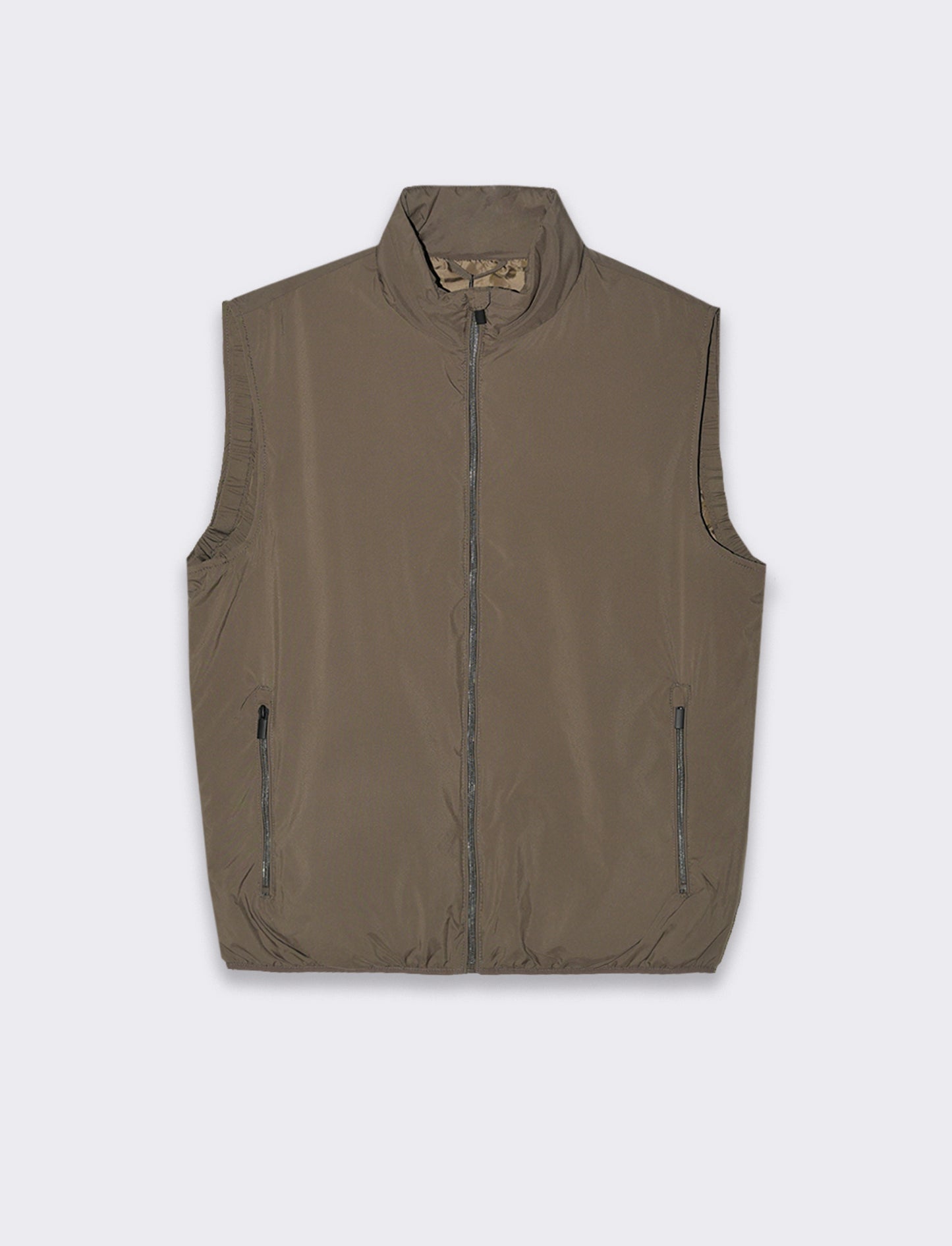 Giubbotto basic smanicato da uomo - Grigio fango