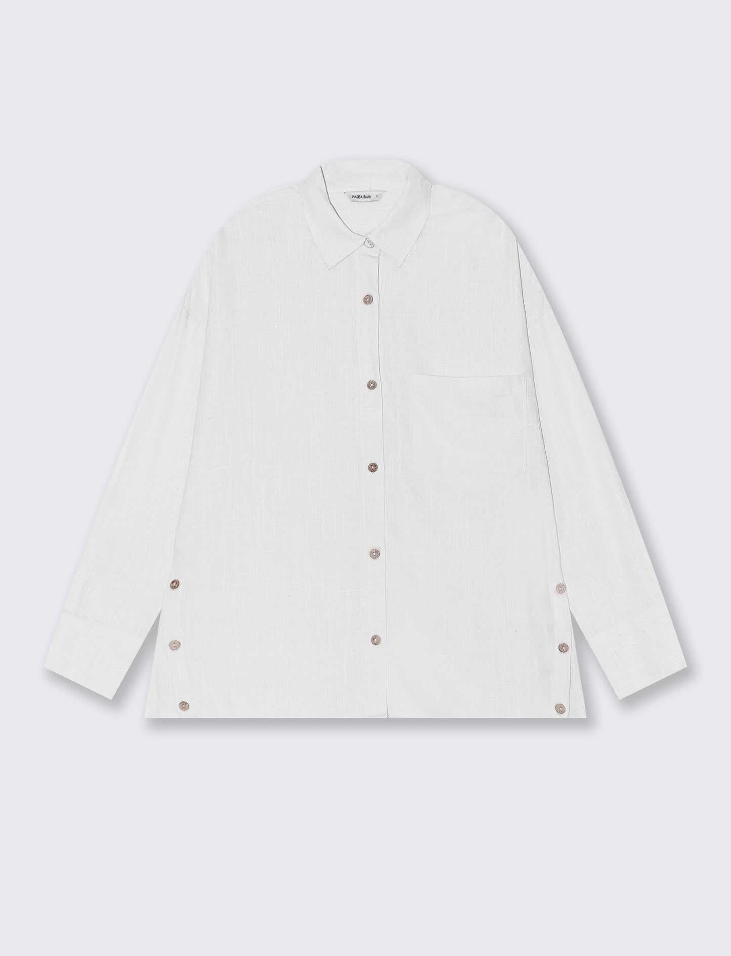 Camicia con bottoni al fondo da donna - Bianco