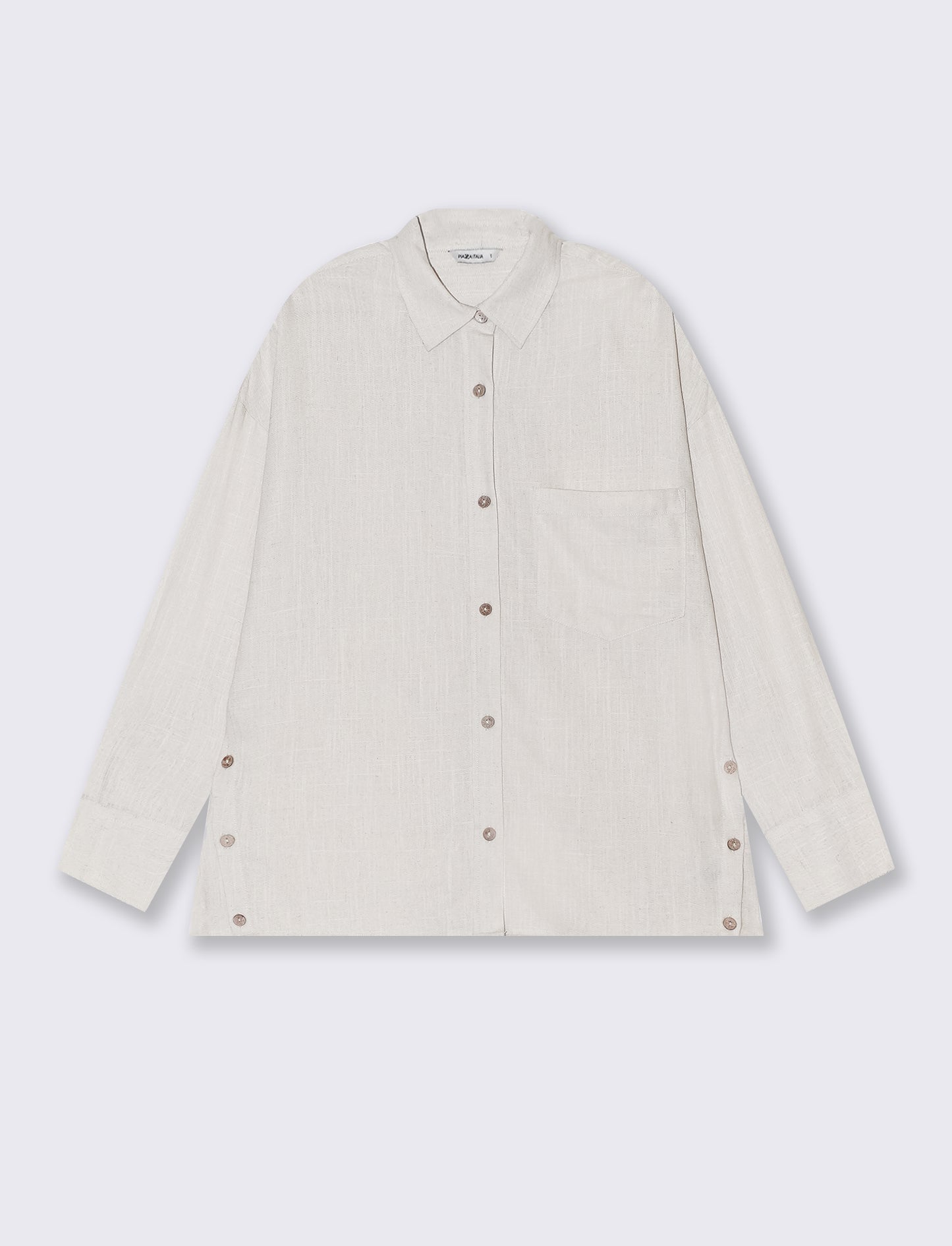 Camicia con bottoni al fondo da donna - Beige corda