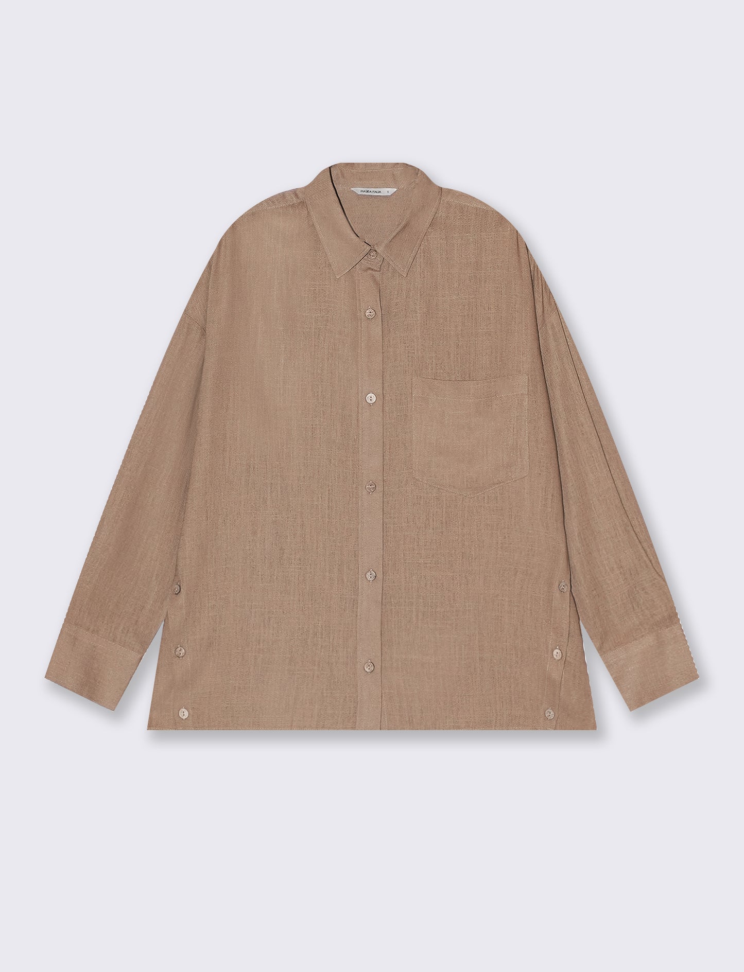 Camicia con bottoni al fondo da donna - Caramello