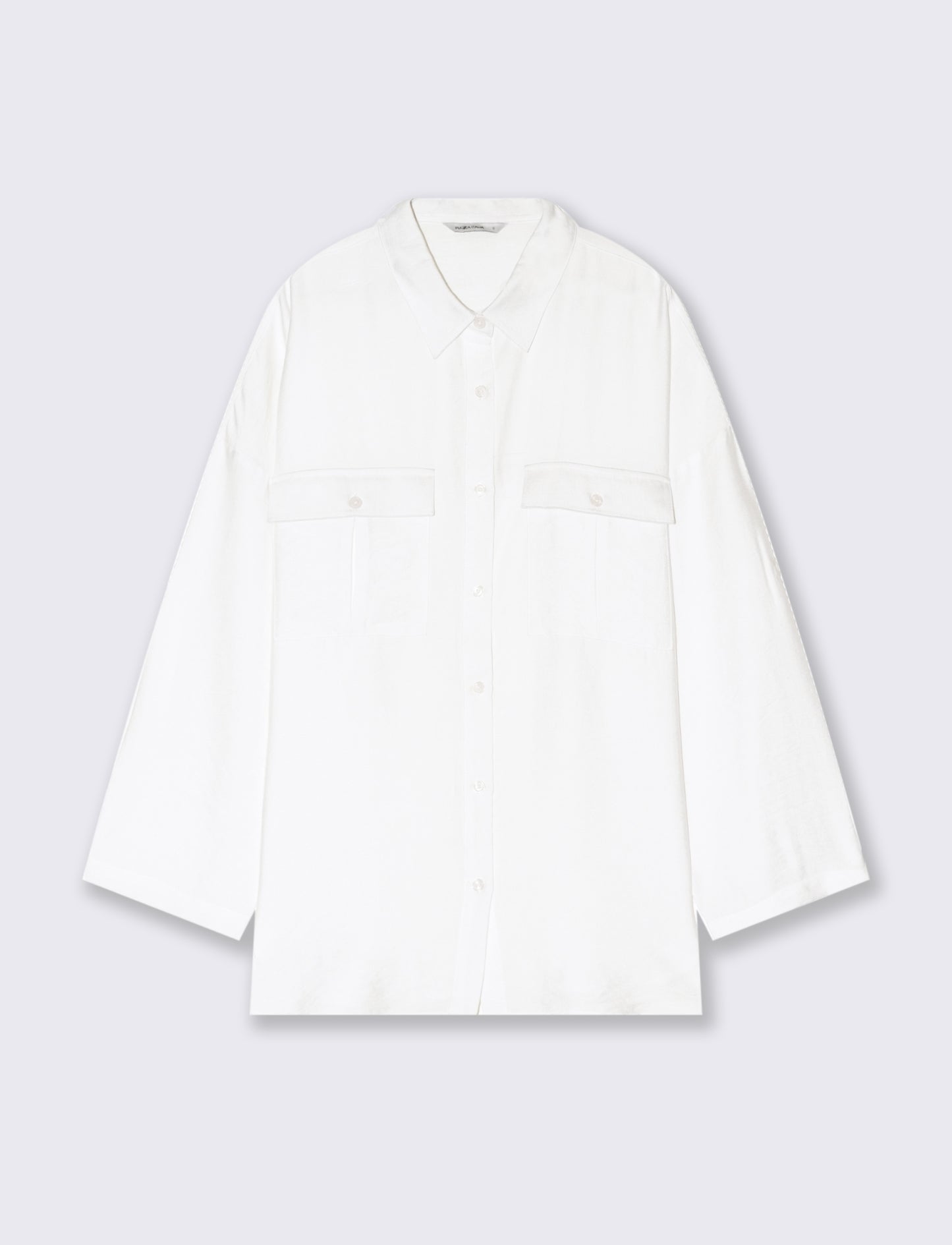Camicia con tasche sul petto da donna - Bianco
