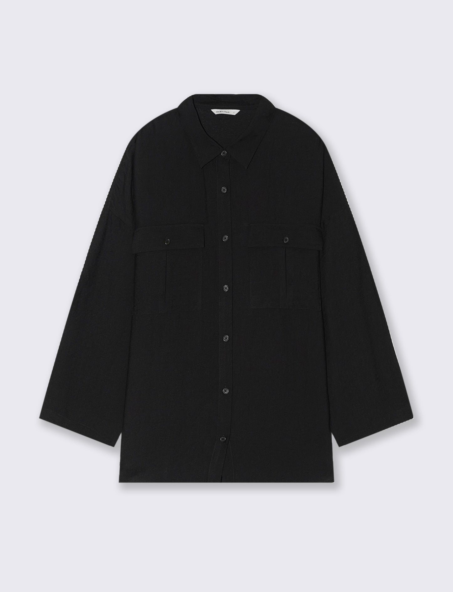 Camicia con tasche sul petto da donna - Nero