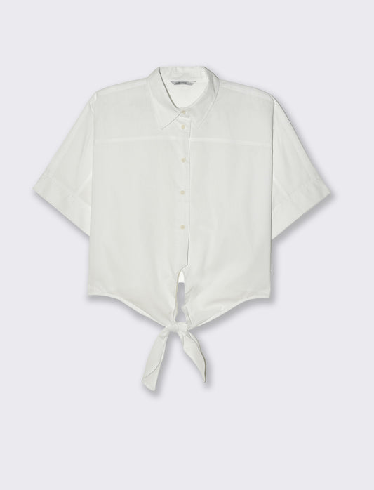 Woman's knot front shirt - White