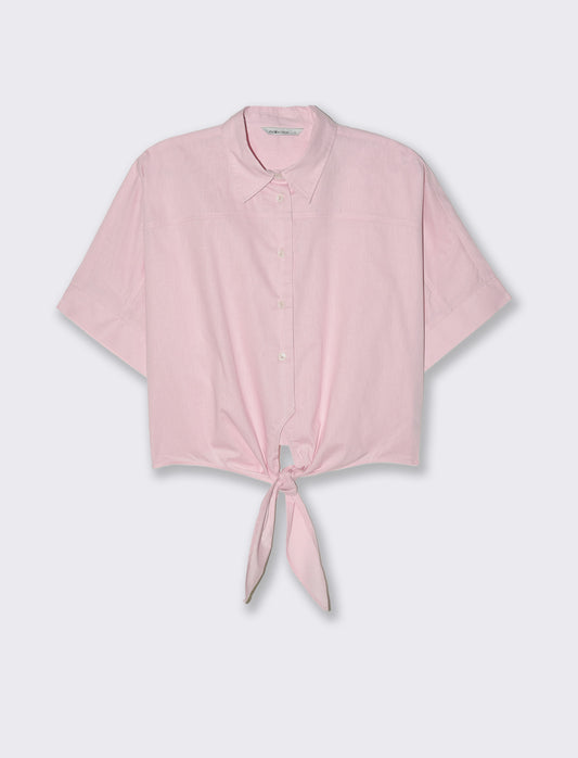 Woman's knot front shirt - Pink