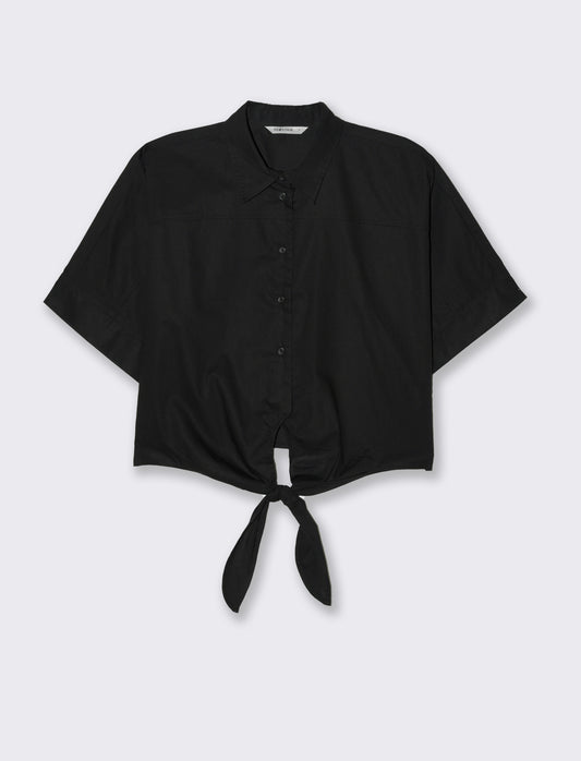 Woman's knot front shirt - Black