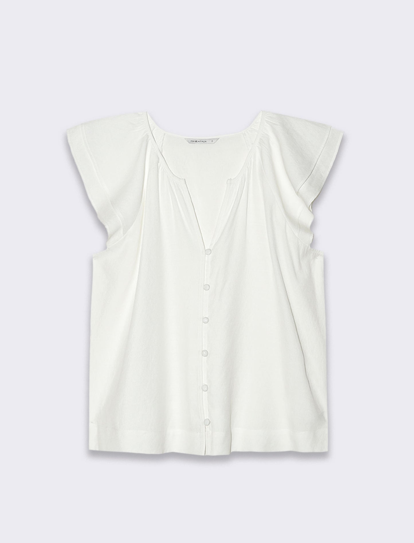 Camicia con volant da donna - Bianco latte