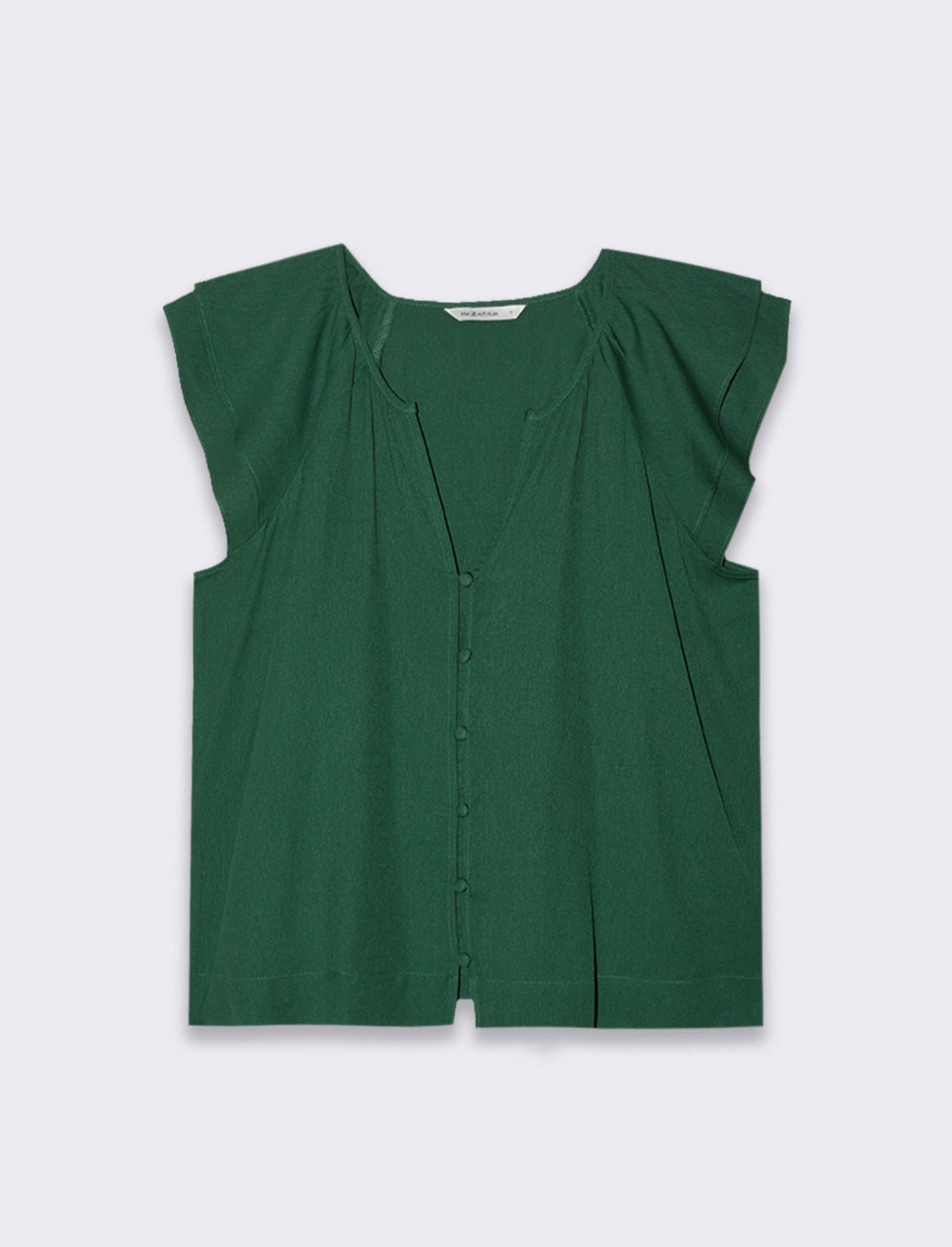 Camicia con volant da donna - Verde