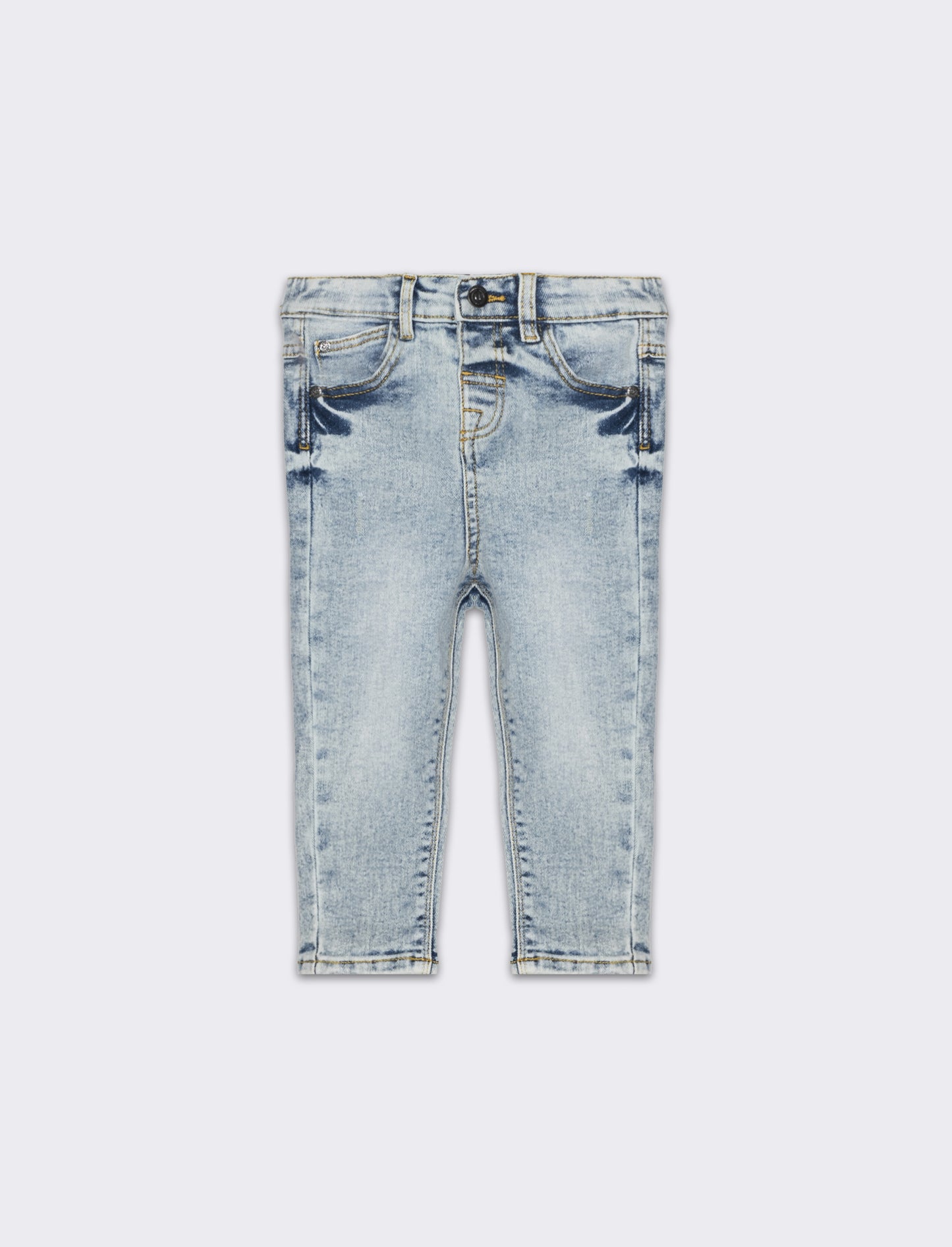 Jeans regular fit con rotture da neonato - Denim chiaro