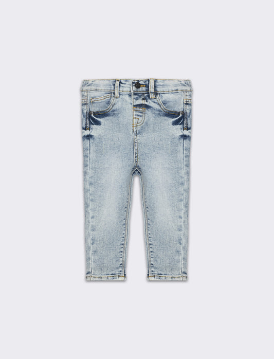 Jeans regular fit con rotture da neonato - Denim chiaro