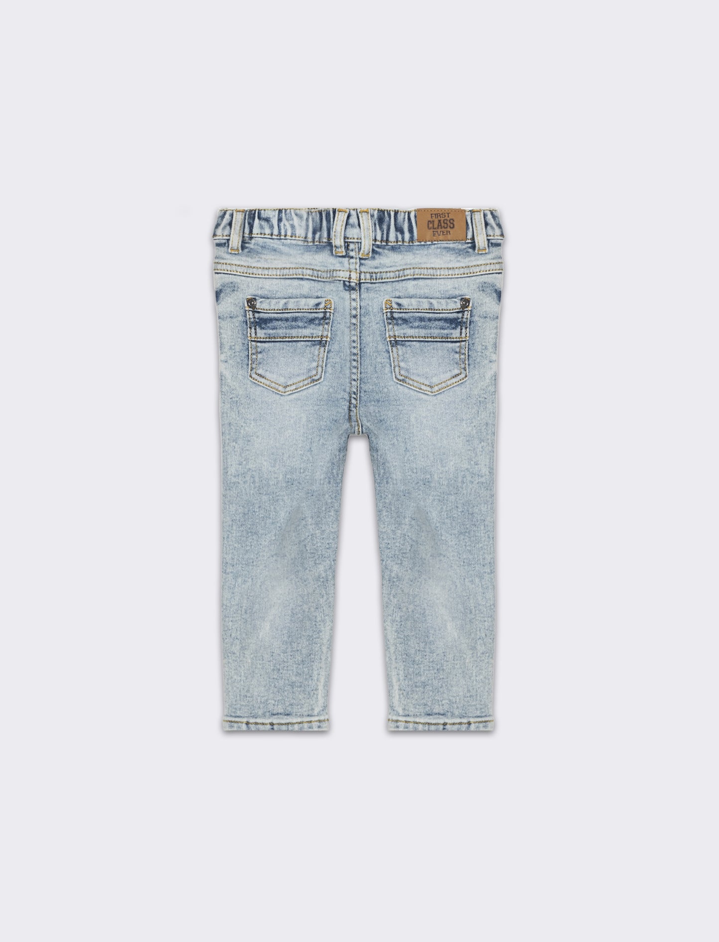 Jeans regular fit con rotture da neonato - Denim chiaro
