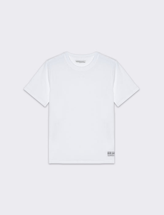 T-shirt basica mezza manica da bambino - Bianco