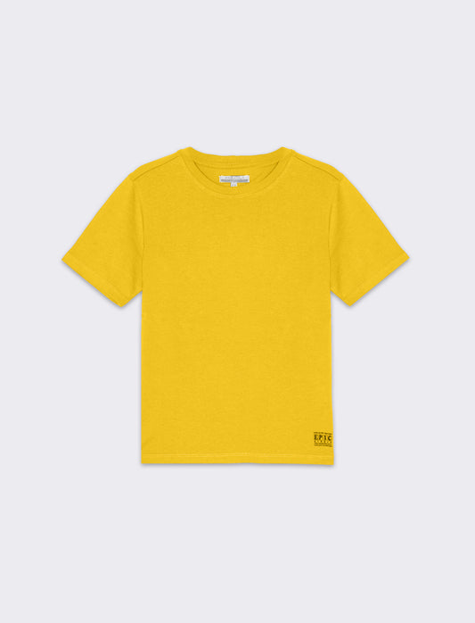 T-shirt basica mezza manica da bambino - Giallo