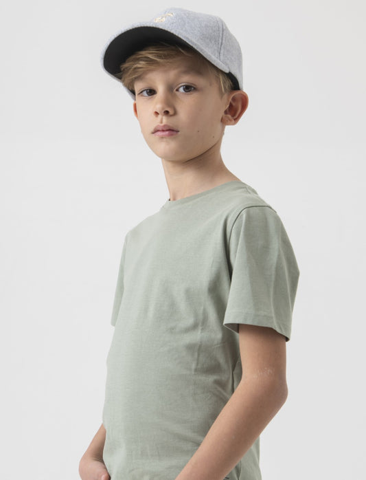 T-shirt basica mezza manica da bambino - Verde salvia