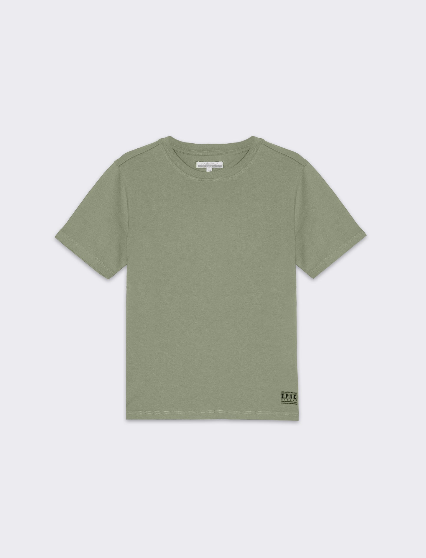 T-shirt basica mezza manica da bambino - Verde salvia