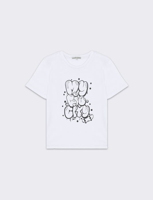 T-shirt con stampa da bambino - Bianco