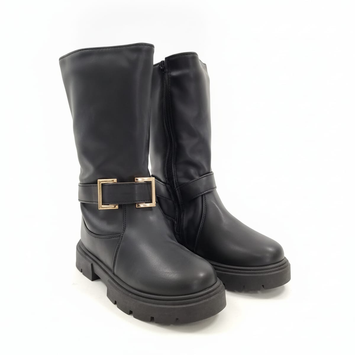 Black Buckle Boot for Girl - Black