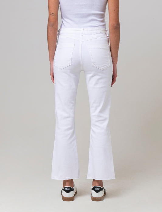 Jeans basico alla caviglia da donna - Bianco