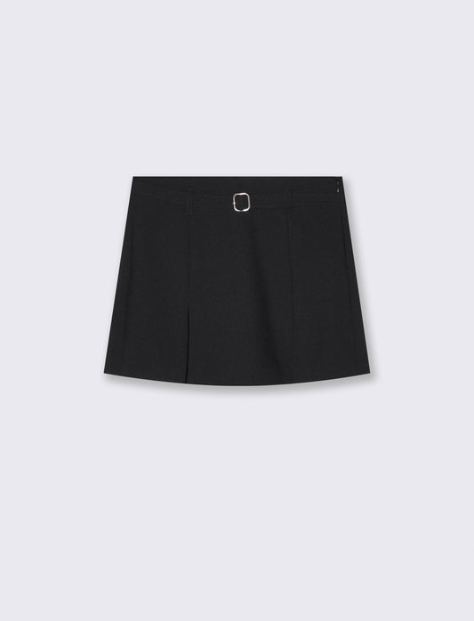 Short finta gonna con cintura decorativa - Nero
