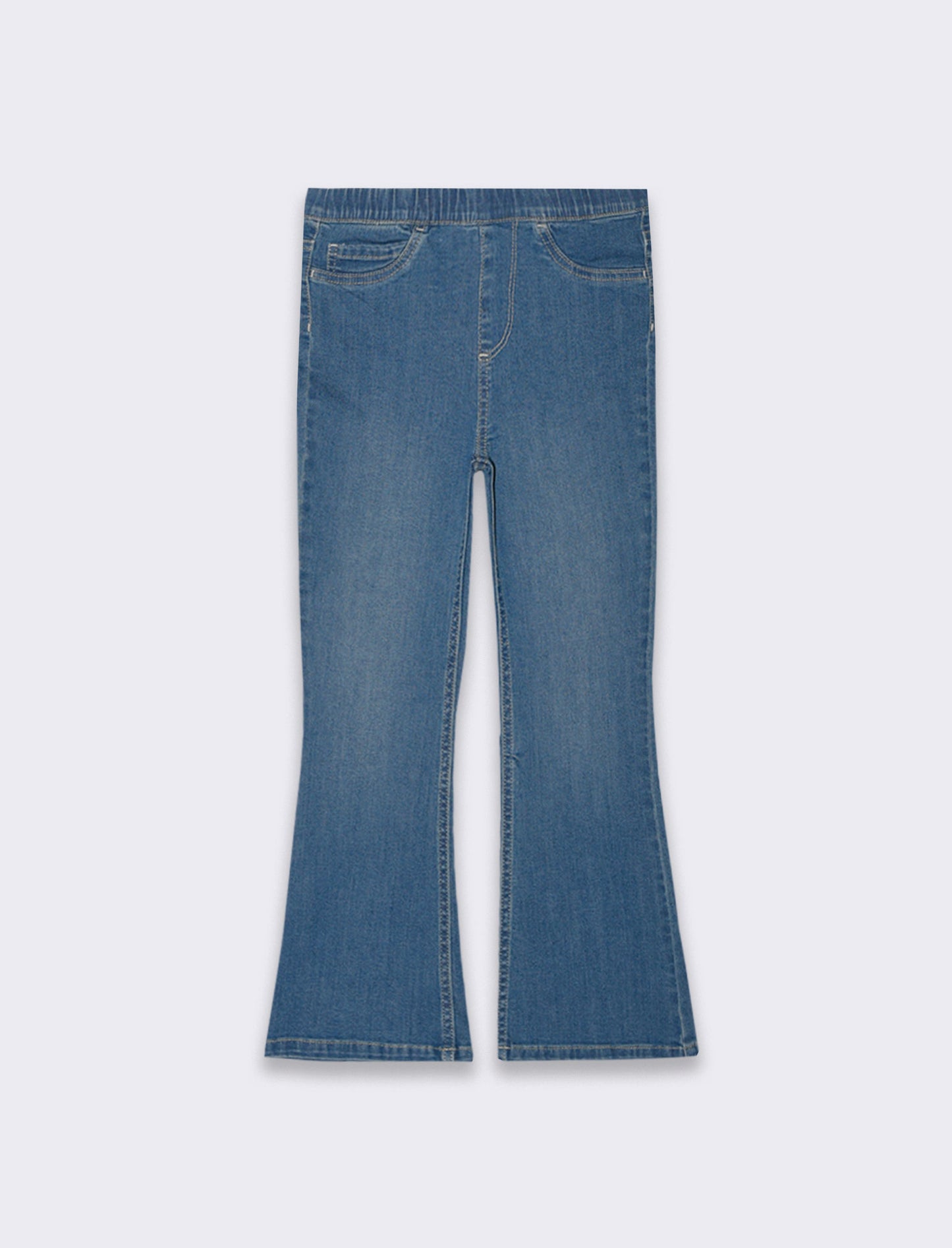 Leggings flare fit in denim elastico da bambina - Denim