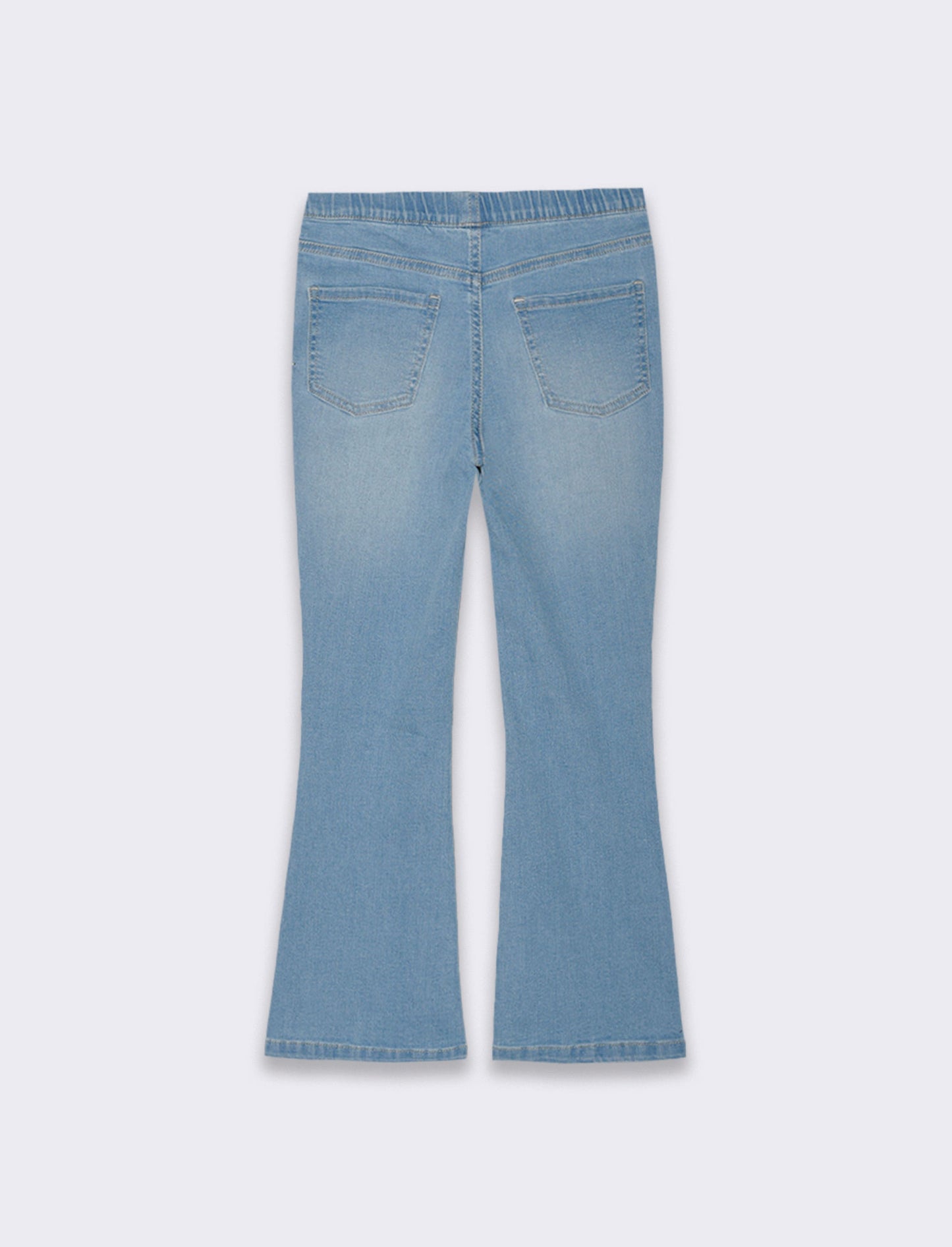 Leggings flare fit in denim elastico da bambina - Denim chiaro