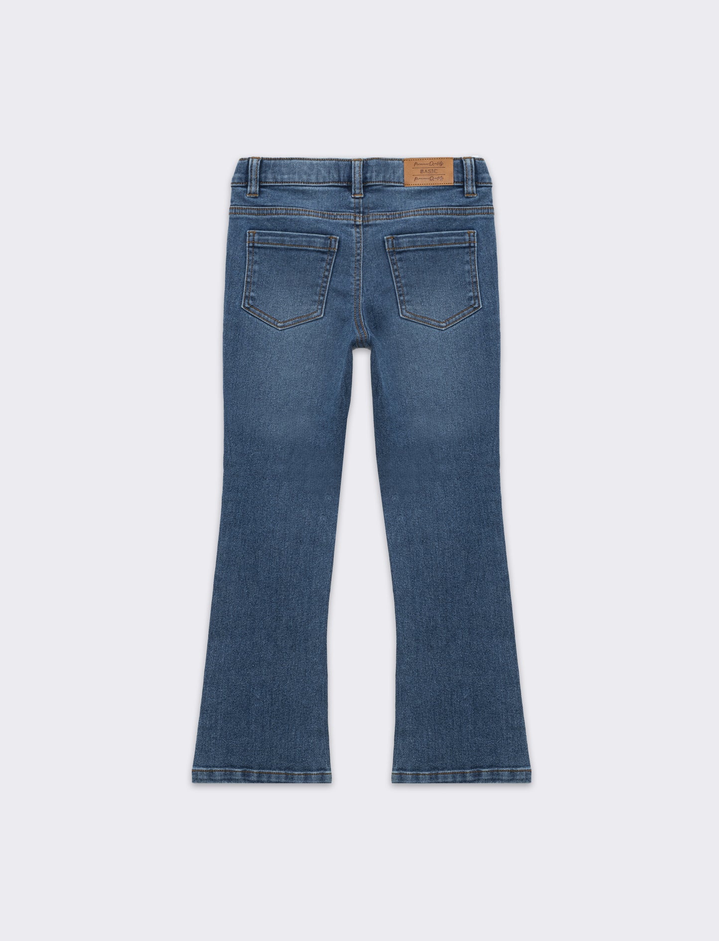Denim elastico modello a zampa da bambina - Denim