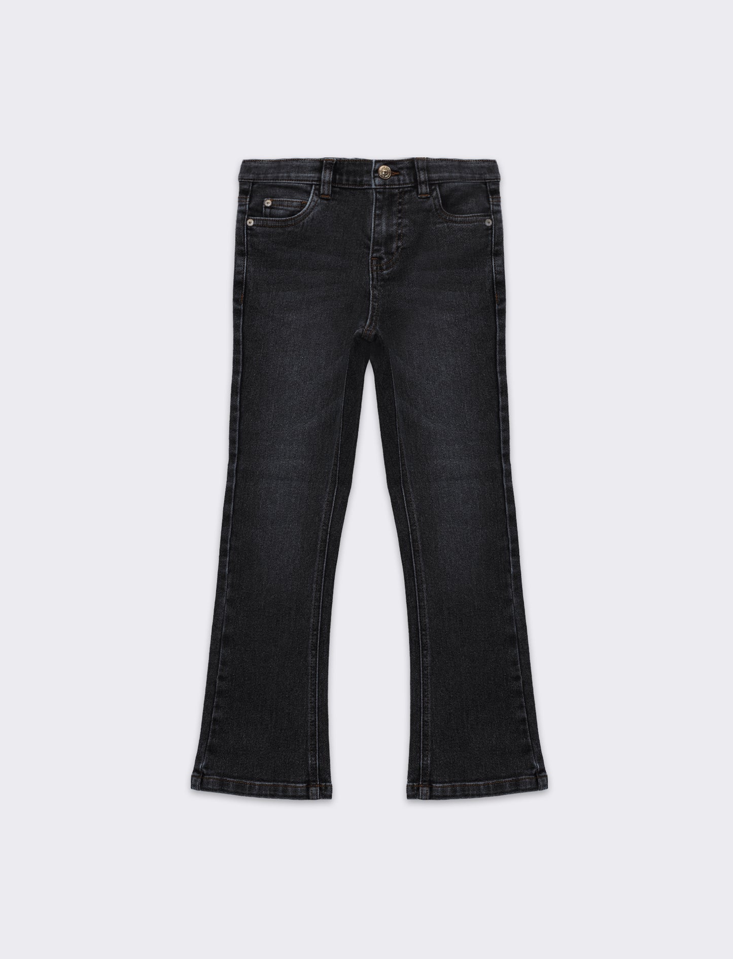 Denim elastico modello a zampa da bambina - Nero