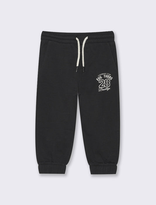 Pantalone in felpa modello Jogger da neonato - Nero