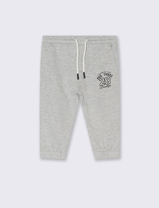 Pantalone in felpa modello Jogger da neonato - Grigio mel.