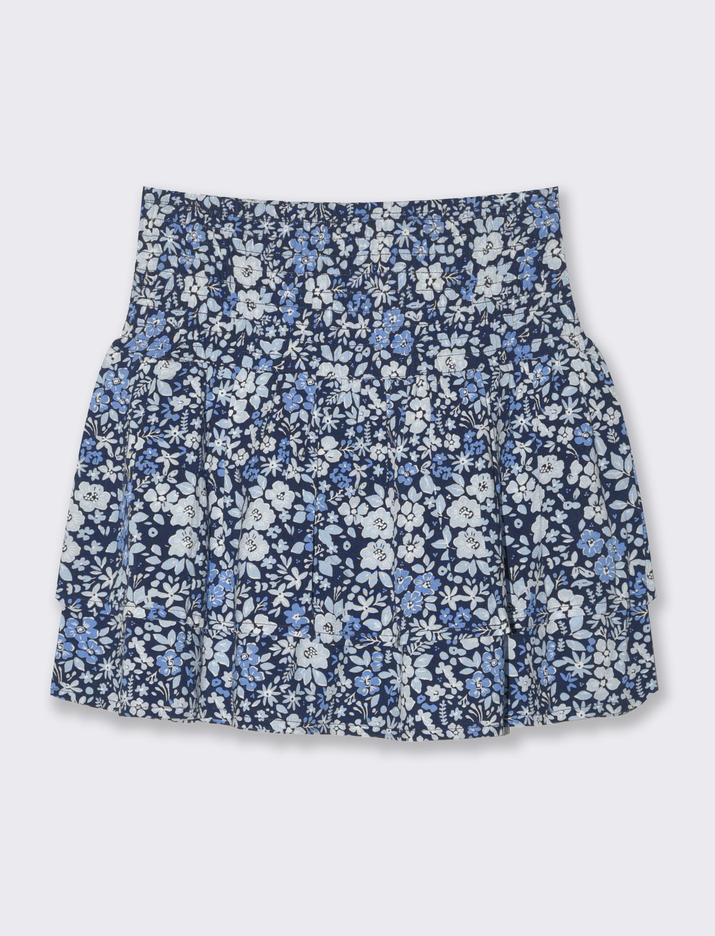 Short finta gonna in viscosa stampata da bambina - Blu