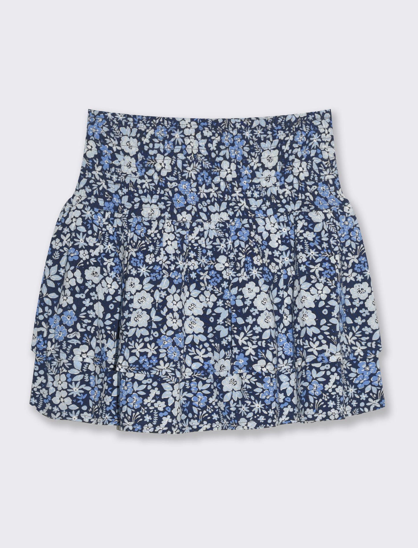 Short finta gonna in viscosa stampata da bambina - Blu