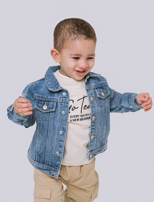 Giubbotto di jeans basico da neonato - Denim