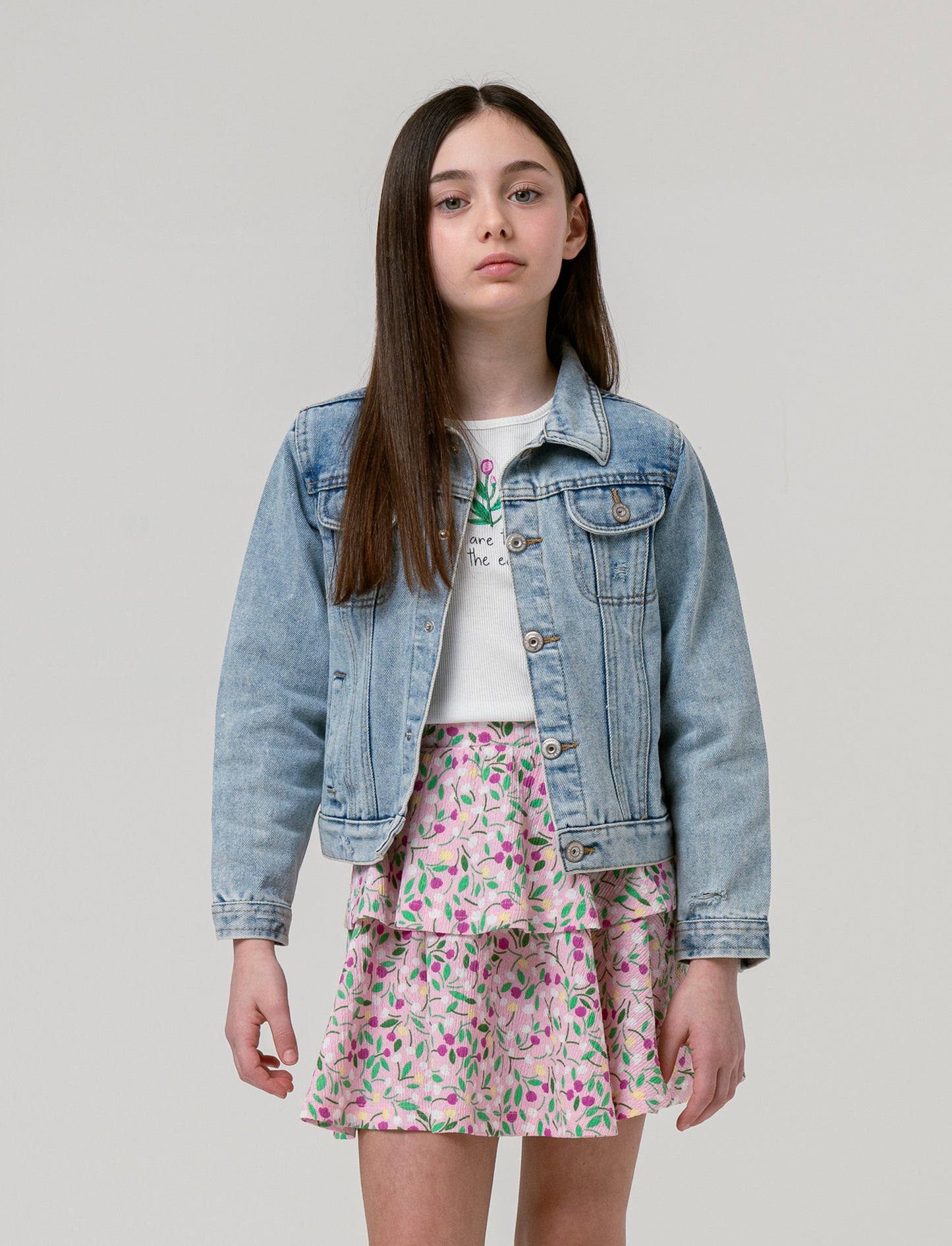 Giacca in jeans da bambina - Denim chiaro