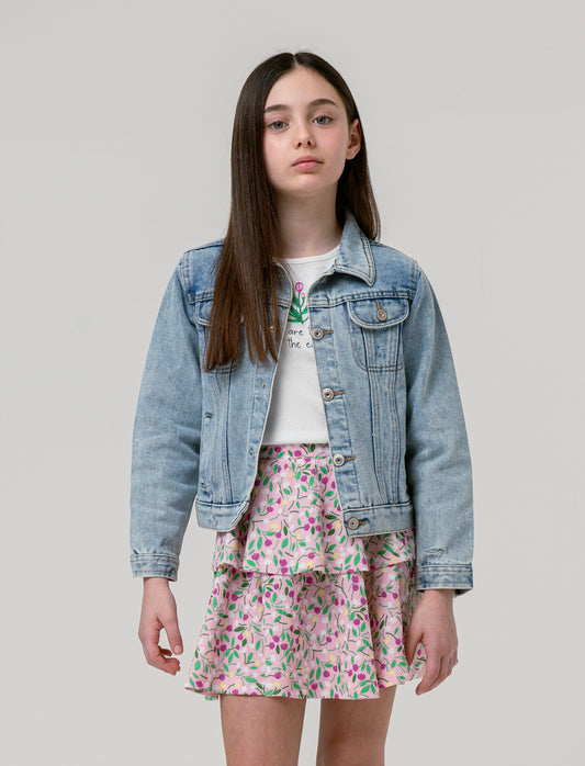 Giacca in jeans da bambina - Denim chiaro