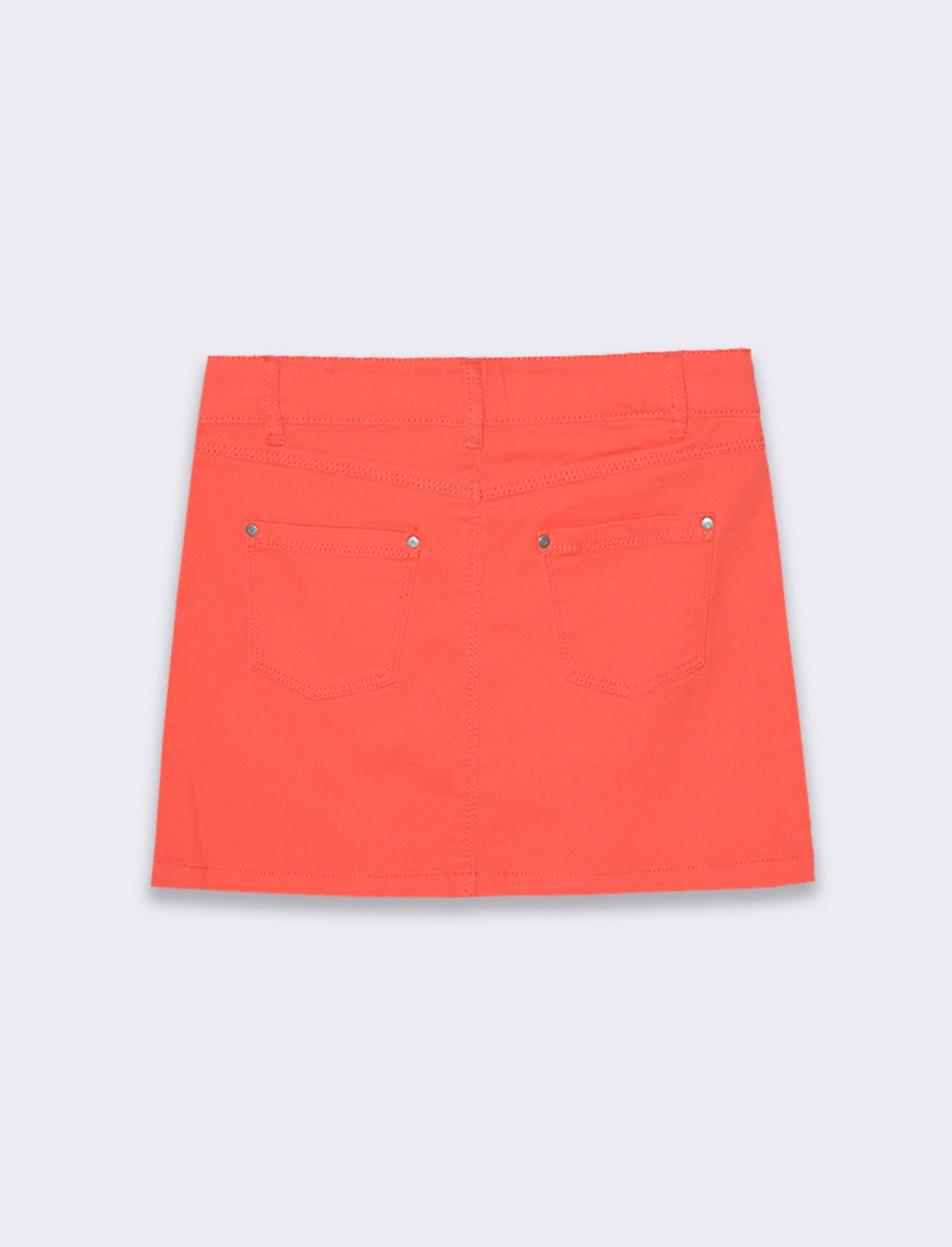 Gonna in twill di cotone elastico da bambina - Corallo