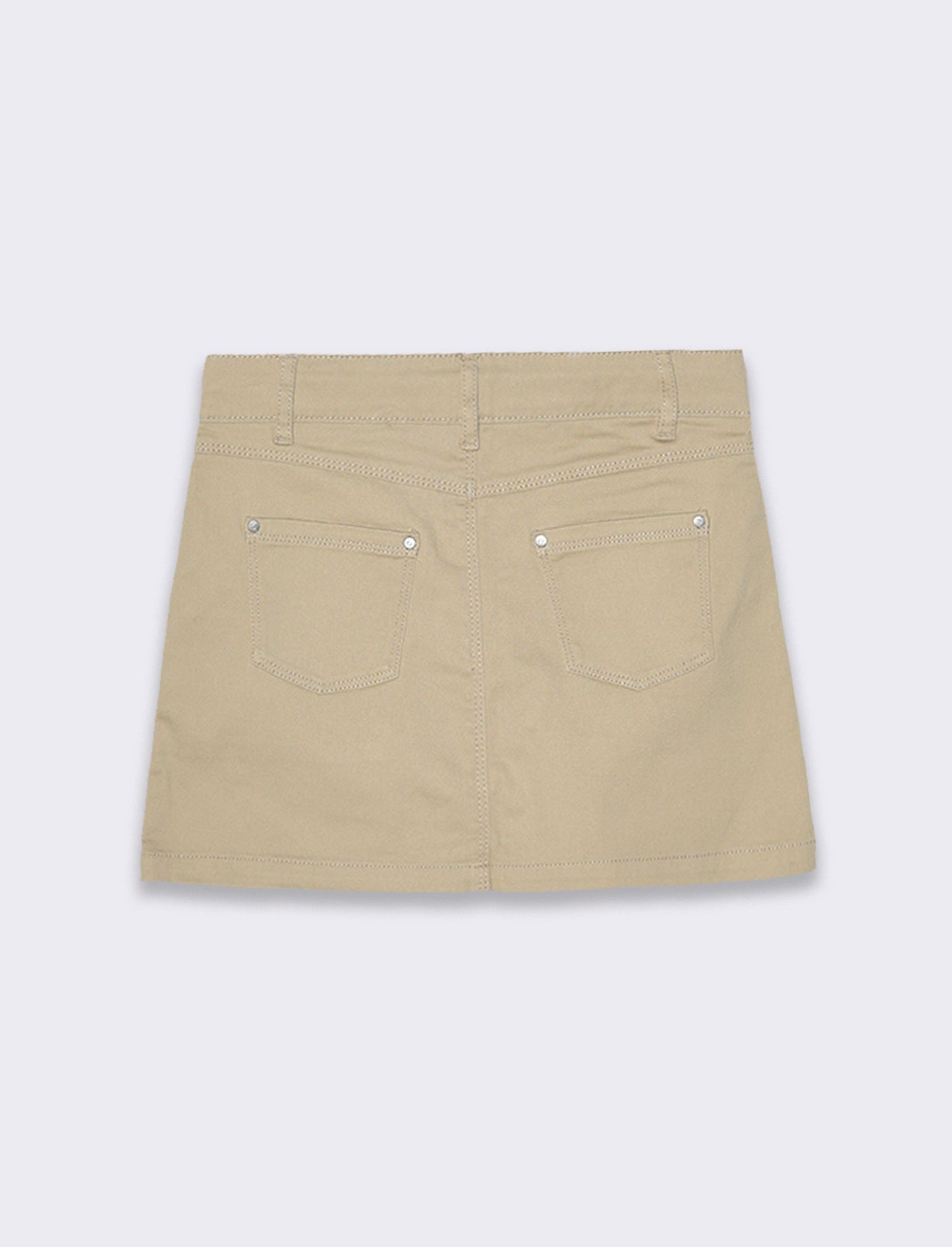 Gonna in twill di cotone elastico da bambina - Beige