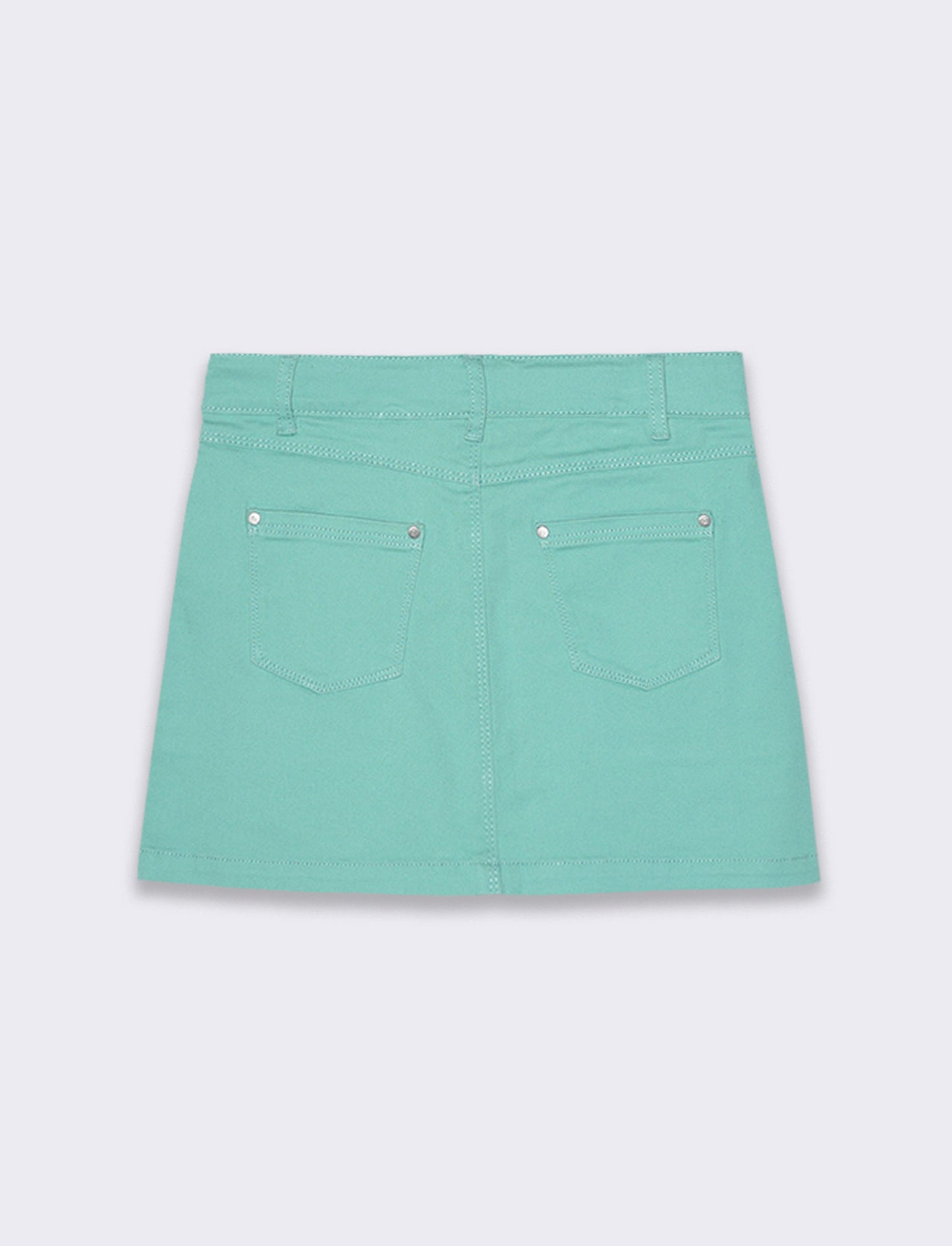 Gonna in twill di cotone elastico da bambina - Verde acqua